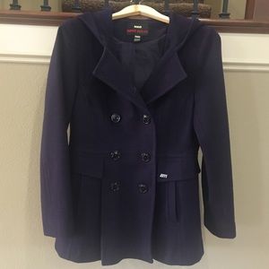 Miss Sixty Purple Wool Pea Coat